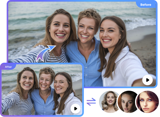 비디오 다중 얼굴 교체